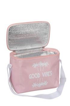 Kühltasche, Polyester, hellrosa-glänzend,  21cm