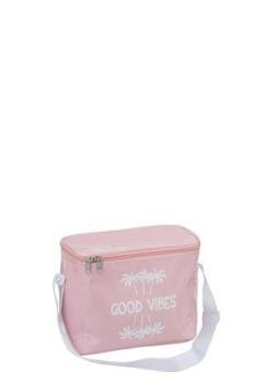 Kühltasche, Polyester, hellrosa-glänzend,  21cm