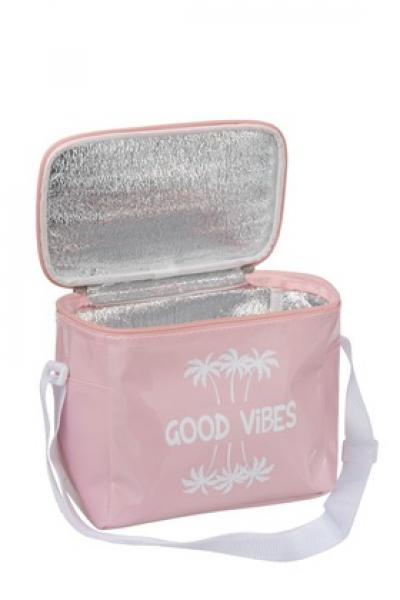 Kühltasche, Polyester, hellrosa-glänzend,  21cm